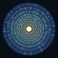 resumen mosaico azul concéntrico círculos vector