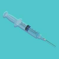 syringe isolated on blue flat background vector