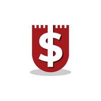 Letter U and S dollar shape. Vector icon currency sign US dollar. American dollar sign logo in flat minimalism style.