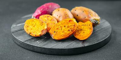 prickly pear exotic fruit figues de barbarie appetizer meal food snack on the table photo