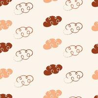 vector hand drawn kawaii clouds seamless pattern for background