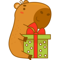 capybara in with gift png