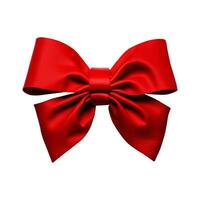 Decorative red bow isolated on background. Design element for gift Generative ai photo