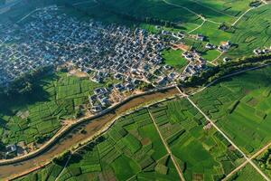 Village and fields in Shaxi, Yunnan, China. photo