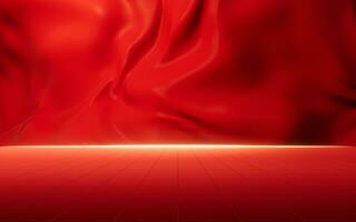 Flowing red cloth background, 3d rendering. photo