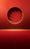 Red luxurious stage background, 3d rendering. photo
