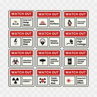 Watch out sign collection design vector illustration