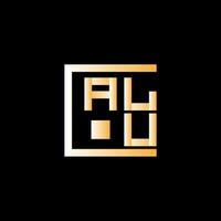 ALU letter logo vector design, ALU simple and modern logo. ALU luxurious alphabet design