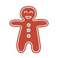 Gingerbread man. Christmas holiday candy decoration vector illustration. Happy, cheerful, cute, sad, angry, funny faces. Traditional sweet xmas ginger biscuits.