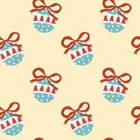 Christmas toys seamless pattern. Vector, flat style. Perfect for textile, wallpaper or print design. vector