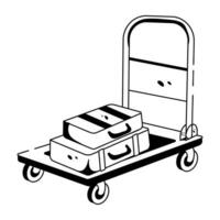 carrito de equipaje de moda vector