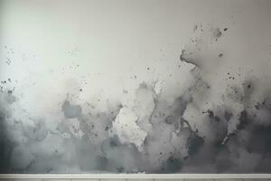 Abstract grey watercolor paint texture on white wall photo