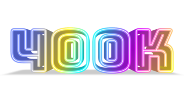 astratto colorato 3d numero. grazie voi 100k sociale media, seguaci e iscritti. png