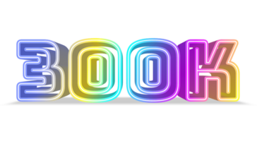 abstract colorful 3d number. Thank you 100K Social Media, Followers and Subscribers. png