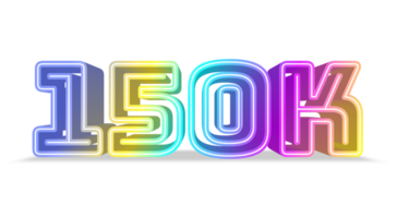 abstrait coloré 3d nombre. remercier vous 100 000 social médias, suiveurs et les abonnés. png