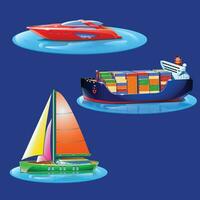 set of boats vector