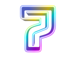 Colorful 3d number png