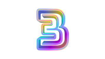 Colorful 3d number png