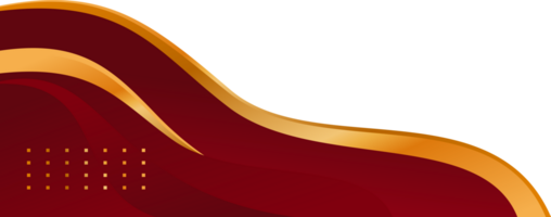 Red gold abstract curve border or red gold corner border png