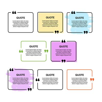 Set of quote box frames