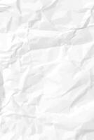 White clean crumpled paper background. Vertical crumpled empty paper template for posters and banners. Vector illustration