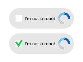 Template for entering captcha I'm not a robot vector