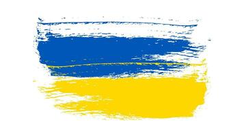 Ukrainian national flag in grunge style vector