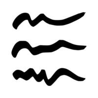 Black wavy grunge brush strokes vector