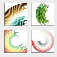 Set of four beautiful abstract backgrounds. Abstract flash light circles. Vector illustration.