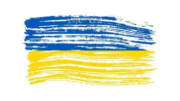 Ukrainian national flag in grunge style vector