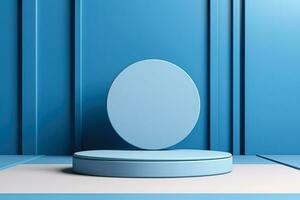 resumen azul 3d hacer podio para producto presentación Bosquejo foto