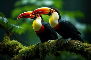 Wildlife Conservation Toucans in Forest Ecosystem Generative AI photo