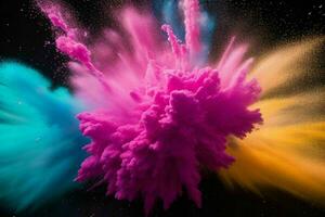 Abstract powder explosion background. AI Generative Pro Photo