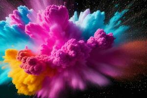 Abstract powder explosion background. AI Generative Pro Photo