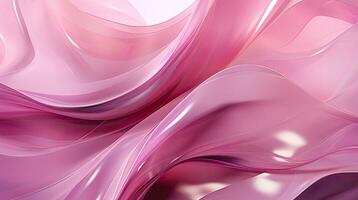 Smooth Pink Waves Dynamic Curves Elegant Abstract Generative AI photo