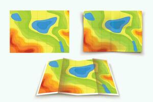 mountain set map vector