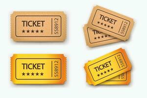 tickets set front view vector