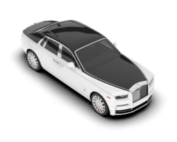 White luxury car isolated on transparent background. 3d rendering - illustration png