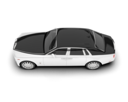 White luxury car isolated on transparent background. 3d rendering - illustration png