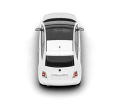 White modern car isolated on transparent background. 3d rendering - illustration png