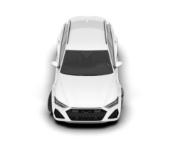 White modern car isolated on transparent background. 3d rendering - illustration png