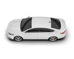 White modern car isolated on transparent background. 3d rendering - illustration png