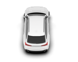 White modern car isolated on transparent background. 3d rendering - illustration png