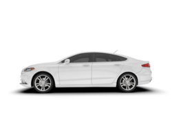 White modern car isolated on transparent background. 3d rendering - illustration png