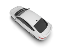 White modern car isolated on transparent background. 3d rendering - illustration png