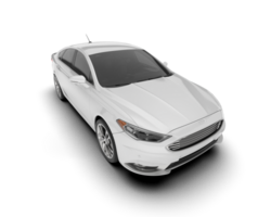 White modern car isolated on transparent background. 3d rendering - illustration png