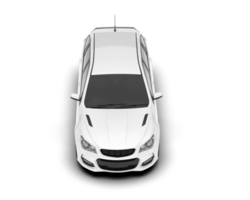 White modern car isolated on transparent background. 3d rendering - illustration png