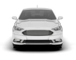 White modern car isolated on transparent background. 3d rendering - illustration png