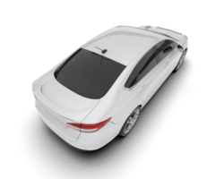 White modern car isolated on transparent background. 3d rendering - illustration png