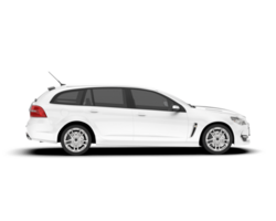 White modern car isolated on transparent background. 3d rendering - illustration png